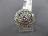 ESTATE WIDE .74CT ROUND DIAMOND 14KT WHITE GOLD 3D FILIGREE MILGRAIN FLOWER RING