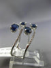 ESTATE LARGE 2.41CT DIAMOND & AAA OVAL SAPPHIRE 14KT WHITE GOLD MULTI ROW RING