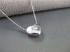 ESTATE .17CT HEART DIAMOND SOLITARE 14KT WHITE GOLD PENDANT G VS W/ CHAIN # 6984