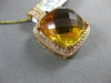 ESTATE LARGE 6.40CT DIAMOND & EXTRA FACET CITRINE 14K ROSE GOLD FLOATING PENDANT