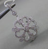 ESTATE LARGE .45CT DIAMOND 14KT WHITE GOLD 3D FILIGREE MILGRAIN FLOATING PENDANT