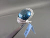 ESTATE WIDE 27MM 18KT WHITE 6.05CT AAA BLUE TOPAZ, DIAMONDS GOLD RING