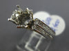 ESTATE LARGE 1.48CT DIAMOND 14K WHITE GOLD 3D FLOWER SEMI MOUNT ENGAGEMENT RING