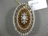 ESTATE LARGE 1.0CT DIAMOND 14K YELLOW & ROSE GOLD 3D OVAL HALO FILIGREE PENDANT