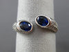 ESTATE 1.72CT DIAMOND & AAA OVAL SAPPHIRE 18KT WHITE GOLD CRISS CROSS LOVE RING