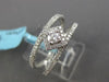 ESTATE .49CT DIAMOND 18KT WHITE GOLD DOUBLE ROW SQUARE SOLITAIRE FRIENDSHIP RING