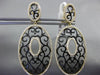 ESTATE EXTRA LARGE 1.20CT DIAMOND 14KT TWO TONE GOLD FILIGREE HANGING EARRINGS