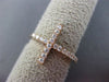 ESTATE .28CT ROUND DIAMOND 18KT ROSE GOLD 3D CLASSIC FAITH SIDEWAYS CROSS RING