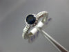 ESTATE .97CT DIAMOND & AAA SAPPHIRE 18KT WHITE GOLD 3D FILIGREE ENGAGEMENT RING