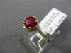 ESTATE 1.48CT DIAMOND & AAA RUBY 14KT YELLOW GOLD 3D ROUND HALO ENGAGEMENT RING