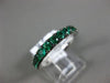 ESTATE 1.17CT AAA EMERALD 14K WHITE GOLD 3/4 ETERNITY WEDDING ANNIVERSARY RING