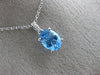 ESTATE 2.51CT DIAMOND & AAA BLUE TOPAZ 14KT WHITE GOLD 3D OVAL FLOATING PENDANT