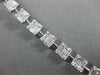 ESTATE 4.04CT ROUND & BAGUETTE DIAMOND 18KT WHITE GOLD 3D SQUARE TENNIS BRACELET