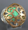ESTATE WIDE .29CT DIAMOND 18KT ROSE GOLD 3D OPEN FILIGREE BELT V SHAPE FUN RING