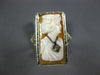 ANTIQUE LARGE .02CT DIAMOND 14KT WHITE GOLD 3D HANDCRAFTED LADY CAMEO RING