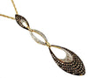1.02CT WHITE & MOCHA DIAMOND 14KT YELLOW GOLD 3D TEAR DROP JOURNEY LOVE PENDANT