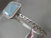 ESTATE LARGE 0.52CT DIAMOND & BLUE QUARTZ 14KT WHITE GOLD SQUARE BANGLE BRACELET