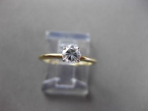 ESTATE .35CT DIAMOND 14KT TWO TONE GOLD CLASSIC SOLITAIRE FRIENDSHIP RING #23778
