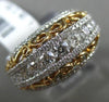ESTATE WIDE 1.14CT DIAMOND 18KT WHITE & ROSE GOLD SEMI ETERNITY ANNIVERSARY RING