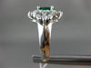 ESTATE LARGE 2.26CT DIAMOND & AAA EMERALD 18K WHITE GOLD 3D HALO ENGAGEMENT RING