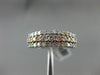 ESTATE .81CT DIAMOND 14K WHITE & ROSE GOLD 3D THREE ROW WEDDING ANNIVERSARY RING