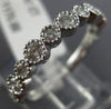 ESTATE .52CT DIAMOND 14KT WHITE GOLD 11 STONE FILIGREE MILGRAIN ANNIVERSARY RING