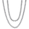 EXTRA LARGE 27.67CT DIAMOND 18K WHITE GOLD 2 STRAND PEAR SHAPE ETERNITY NECKLACE