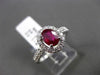 ESTATE 1.23CT DIAMOND & EXTRA FACET RUBY 18KT WHITE GOLD OVAL ENGAGEMENT RING