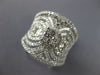 ESTATE LARGE 1.25CT DIAMOND 14K WHITE GOLD FLOWER OPEN FILIGREE ANNIVERSARY RING