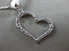 ESTATE .38CT DIAMOND 18K WHITE GOLD OPEN HEART PAVE LOVE FLOATING PENDANT CHAIN