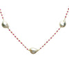 ESTATE AAA PINK SAPPHIRE & PEARL 18K YELLOW GOLD 3D BY THE YARD TIN CUP NECKLACE