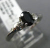 ESTATE 1.02CT WHITE & BLACK DIAMOND 14KT WHITE GOLD 3D HEART LOVE PROMISE RING