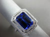ESTATE LARGE 5.14CT DIAMOND & AAA TANZANITE 14KT WHITE GOLD HALO ENGAGEMENT RING