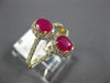 ESTATE WIDE 1.22CT DIAMOND & AAA RUBY 14KT YELLOW GOLD 3D DOUBLE HALO LOVE RING
