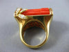 ESTATE EXTRA LARGE 1.76CT DIAMOND AAA CORAL & CITRINE 18KT YELLOW GOLD LOVE RING