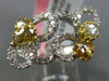 ESTATE WIDE 2.15CT WHITE & FANCY YELLOW DIAMOND 18K TWO TONE GOLD BUTTERFLY RING