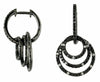 1.22CT WHITE & BLACK DIAMOND 14K WHITE GOLD 3D CIRCULAR JOURNEY HANGING EARRINGS