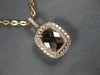 ESTATE 1.41CT DIAMOND 14K ROSE GOLD 3D CLASSIC CUSHION FILIGREE FLOATING PENDANT