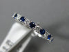 ESTATE .56CT DIAMOND & AAA SAPPHIRE 18KT WHITE GOLD 3D WEDDING ANNIVERSARY RING
