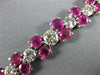 ESTATE LARGE 10.50CT DIAMOND & AAA RUBY PLATINUM 3D JOURNEY LOVE TENNIS BRACELET
