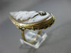 ANTIQUE MASSIVE .02CT DIAMOND 14KT WHITE & YELLOW GOLD LADY CAMEO FILIGREE RING