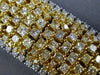 ESTATE MASSIVE 24.86CT WHITE & FANCY INTENSE YELLOW DIAMOND 14K GOLD 3D BRACELET