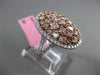 ESTATE MASSIVE 4.13CT WHITE & FANCY PINK DIAMOND 18KT GOLD 3D OVAL FILIGREE RING