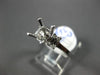 ESTATE .64CT DIAMOND 14KT WHITE GOLD 3D THREE STONE SEMI MOUNT ENGAGEMENT RING