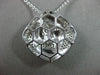 ESTATE .78CT DIAMOND 18KT WHITE GOLD 3D SQUARE WOVEN PAVE FLOATING FUN PENDANT