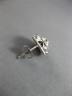 ESTATE LARGE .60CT DIAMOND 14K WHITE GOLD ROUND SOLITAIRE HALO FILIGREE EARRINGS