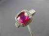 ESTATE LARGE 4.54CT DIAMOND & AAA RUBY 14KT WHITE GOLD 3D ENGAGEMENT RING #26407