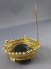 ANTIQUE EXTRA LARGE 150CT SMOKEY TOPAZ 14KT YELLOW GOLD 3D BROOCH PENDANT #21679