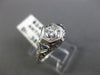 ANTIQUE .43CT DIAMOND & AAA SAPPHIRE 18KT WHITE GOLD 3D ENGAGEMENT RING #21681
