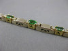 ESTATE 3.32CT DIAMOND & TSVORITE 14K WHITE & YELLOW GOLD 3 STONE TENNIS BRACELET